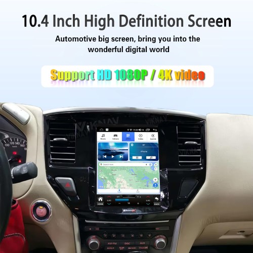 Viknav 10.4" Touch Screen Car Radio For Nissan-Pathfinder ( 2012 2013 2014 2015 2016 2017 2018 2019 ) Multimedia Player Android Auto GPS Navigation Wireless Carplay (128GB)