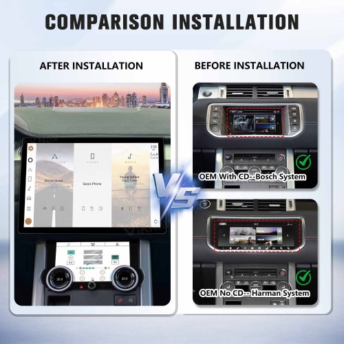 Viknav 13 inch Android Radio For Land Rover Range Rover Evoque L538 2013-2017 Multimedia Player GPS Navigation Stereo Wireless Carplay Android Auto Touch Screen