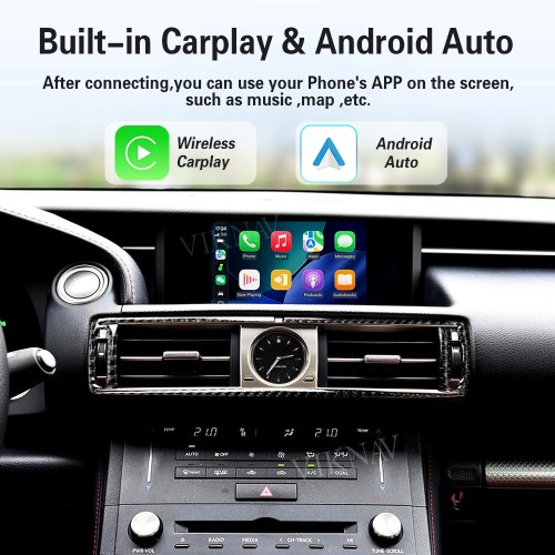 Viknav Linux Interface Box for Lexus RC 2015 -2020 Wireless CarPlay Decoder Android Auto GPS Navigation Original Car Radio Screen
