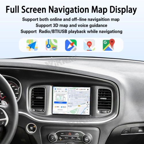 Viknav Car Radio Stereo For Dodge Ram Charger/Challenger 2015-2019 Multimedia Video Player GPS Navigation BT Carplay Head Unit(128GB)