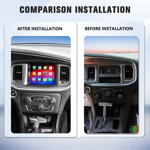 Viknav Car Radio Stereo For Dodge Ram Charger/Challenger 2015-2019 Multimedia Video Player GPS Navigation BT Carplay Head Unit(128GB)