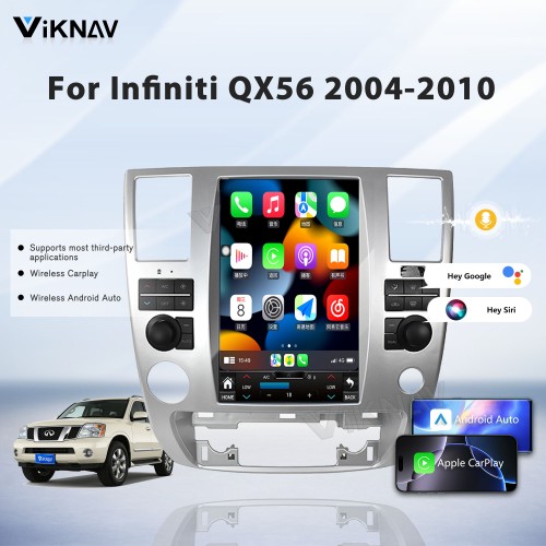 Viknav Android 12.1 inch Car Stereo for Infiniti QX56/Nissan Armada 2004-2010 Wireless CarPlay & Android Auto GPS Navigation Head Unit