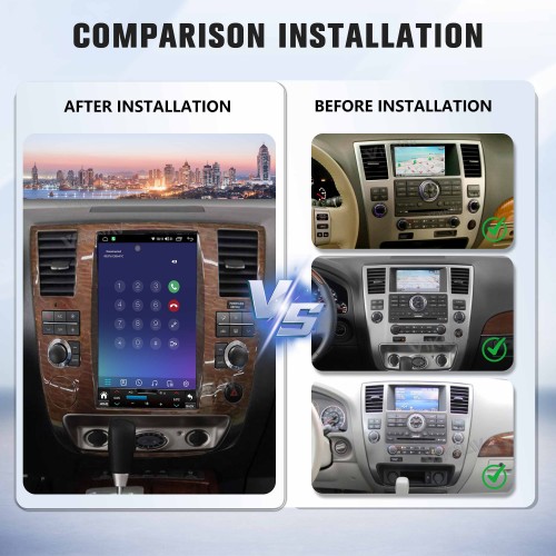 Viknav Android 12.1 inch Car Stereo for Infiniti QX56/Nissan Armada 2004-2010 Wireless CarPlay & Android Auto GPS Navigation Head Unit