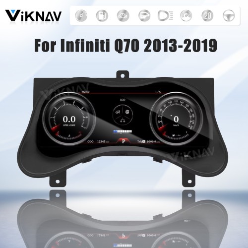 Viknav 12.3 Inch LCD Digital Cluster Car Speedometer For Infiniti Q70 2013-2019 Linux System Car Instrument Cluster Screen Instrument Replacement