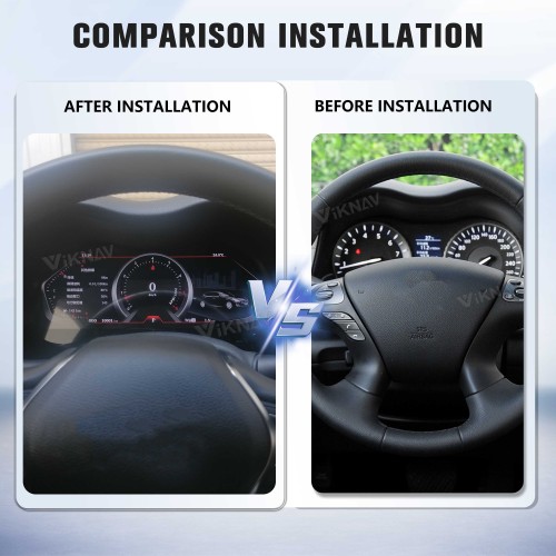 Viknav 12.3 Inch LCD Digital Cluster Car Speedometer For Infiniti Q70 2013-2019 Linux System Car Instrument Cluster Screen Instrument Replacement