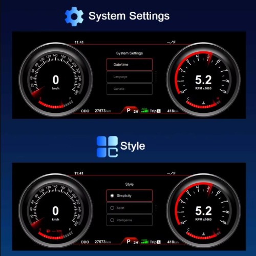 Viknav 12.3 Inch LCD Digital Cluster Car Speedometer For Infiniti Q70 2013-2019 Linux System Car Instrument Cluster Screen Instrument Replacement