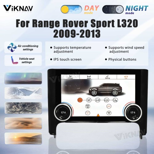 Viknav 10.4 Inch AC Panel Touch Screen For Land Rover Range Rover Sport L320 2009-2013 Digital Display Air Conditioning Switch Climate Control Dashboard