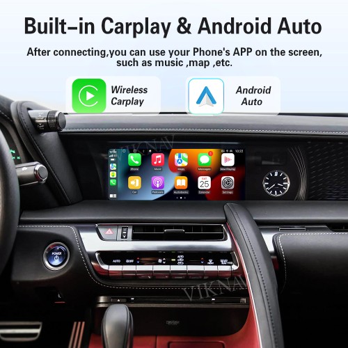 Viknav Linux Interface Box for Lexus LC500 2018-2020 Wireless CarPlay Decoder Android Auto GPS Navigation Original Car Radio Screen
