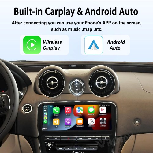 Viknav 10.25" Android Head Unit for Jaguar XJ 2009-2018 Wireless CarPlay & Android Auto GPS Navigation Stereo