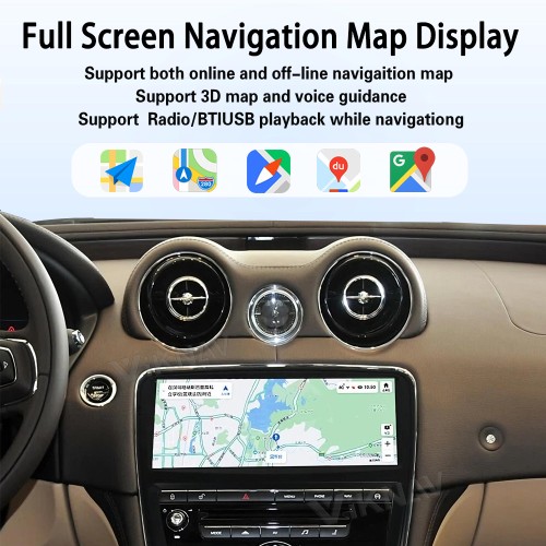 Viknav 10.25" Android Head Unit for Jaguar XJ 2009-2018 Wireless CarPlay & Android Auto GPS Navigation Stereo