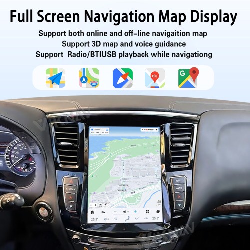 Viknav 12.3 Inch Car Radio For Infiniti QX60 JX35 2011-2020 Multimedia Player GPS Carplay 4G WIFI Head Unit Stereo Receiver(128GB)