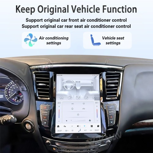Viknav 12.3 Inch Car Radio For Infiniti QX60 JX35 2011-2020 Multimedia Player GPS Carplay 4G WIFI Head Unit Stereo Receiver(128GB)