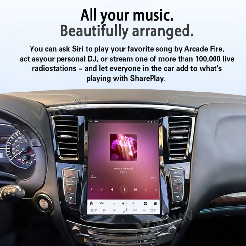 Viknav 12.3 Inch Car Radio For Infiniti QX60 JX35 2011-2020 Multimedia Player GPS Carplay 4G WIFI Head Unit Stereo Receiver(128GB)