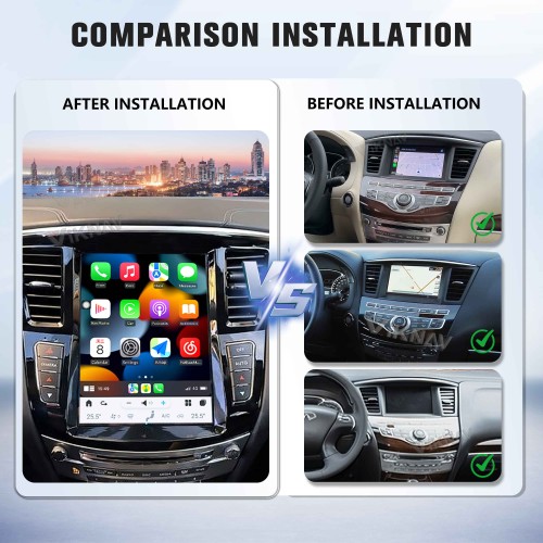 Viknav 12.3 Inch Car Radio For Infiniti QX60 JX35 2011-2020 Multimedia Player GPS Carplay 4G WIFI Head Unit Stereo Receiver(128GB)