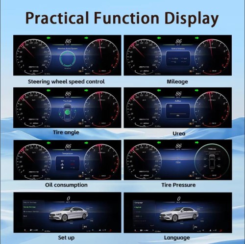 Viknav 12.3 Inch Digital Cluster Car Speedometer For Mercedes Benz CLS 2012-2017 Linux System Car Instrument Cluster Screen Instrument Replacement (NTG4.5)