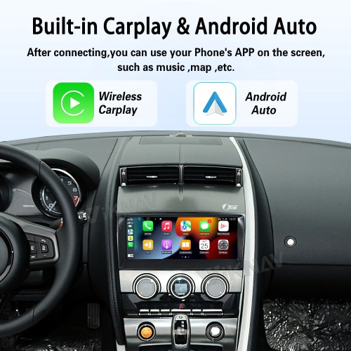 Viknav Upgrade Android Car Radio for Jaguar F-TYPE Roadster 2013-2015 10.25 inch Touch Screen Wireless CarPlay Android Auto GPS Navigation Multimedia Player Head Unit