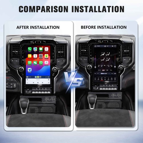 Viknav Upgrade Android Box For Dodge Ram 2019 2020 2021 2022 2023 Wireless Carplay Android Auto GPS Navigation