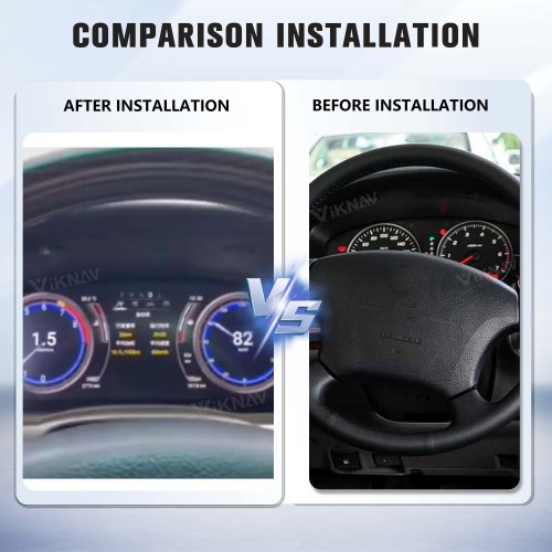 Viknav Car Instrument Panel 12.3 Inch For Toyota Prado 2004-2009 LCD Meter Linux System Digital Speedometer Dashboard Screen