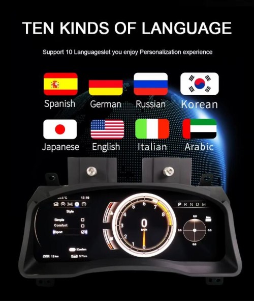 Viknav Car Instrument Panel 12.3 Inch For Toyota Prado 2004-2009 LCD Meter Linux System Digital Speedometer Dashboard Screen