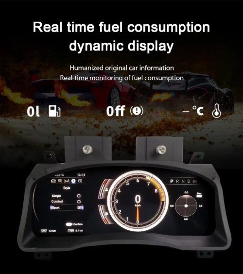 Viknav Car Instrument Panel 12.3 Inch For Toyota Prado 2004-2009 LCD Meter Linux System Digital Speedometer Dashboard Screen