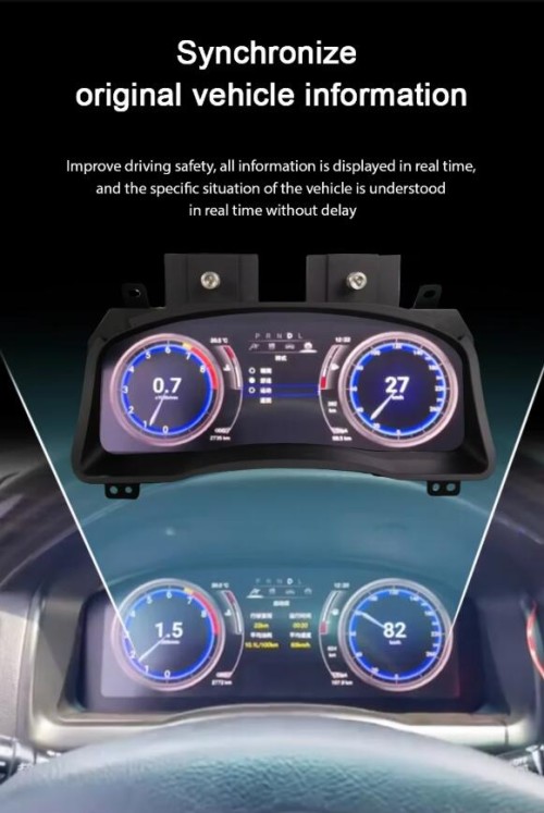 Viknav Car Instrument Panel 12.3 Inch For Toyota Prado 2004-2009 LCD Meter Linux System Digital Speedometer Dashboard Screen