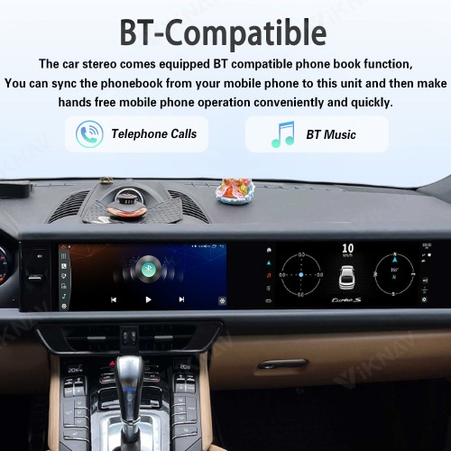 Android System 12.3 Inch+12.3 Inch Car Radio For Porsche Cayenne 2010-2017 Auto Stereo Wireless Carplay GPS Navigation Multimedia Player 128GB Dual Touch Screen (Truffle Brown)