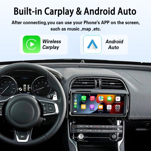 Viknav 10.25 inch Android Auto Stereo for Jaguar XE /XEL /F-PACE 2016-2019 Wireless CarPlay Head Unit GPS Navigation Multimedia Player