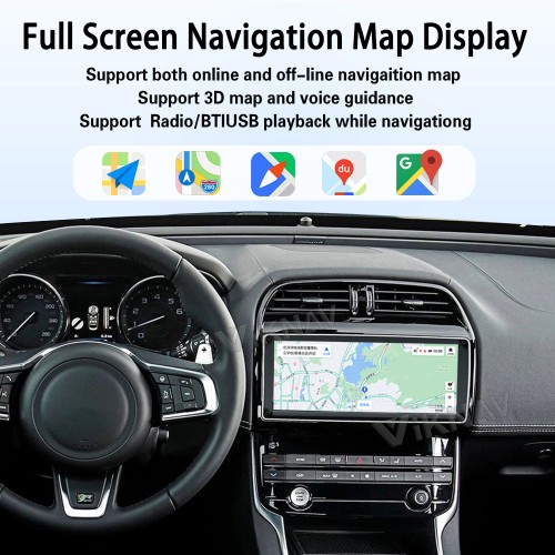 Viknav 10.25 inch Android Auto Stereo for Jaguar XE /XEL /F-PACE 2016-2019 Wireless CarPlay Head Unit GPS Navigation Multimedia Player