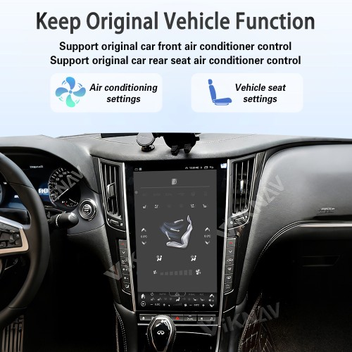 Viknav Tesla Style Android 13.6 inch Radio for Infiniti Q50 Q60 2013-2019 Wireless CarPlay Android Auto & GPS Navigation