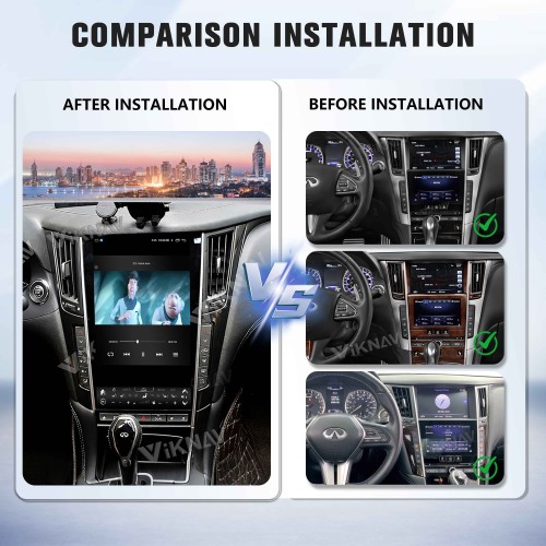Viknav Tesla Style Android 13.6 inch Radio for Infiniti Q50 Q60 2013-2019 Wireless CarPlay Android Auto & GPS Navigation