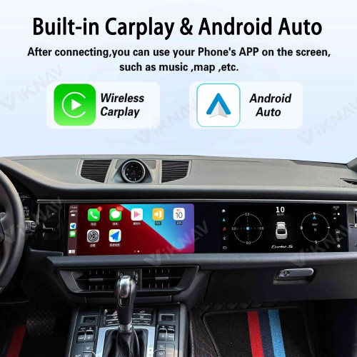 Android System 12.3 Inch+12.3 Inch Car Radio For Porsche Macan 2018-2024 Auto Stereo Wireless Carplay GPS Navigation Multimedia Player 128GB Dual Touch Screen