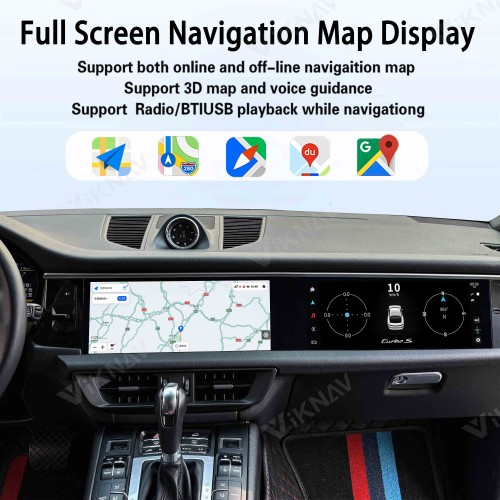 Android System 12.3 Inch+12.3 Inch Car Radio For Porsche Macan 2018-2024 Auto Stereo Wireless Carplay GPS Navigation Multimedia Player 128GB Dual Touch Screen