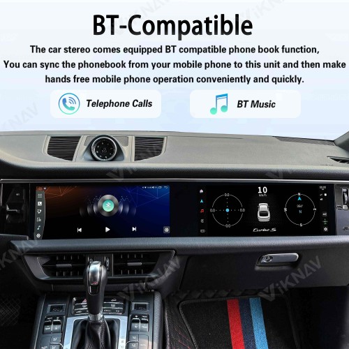 Android System 12.3 Inch+12.3 Inch Car Radio For Porsche Macan 2018-2024 Auto Stereo Wireless Carplay GPS Navigation Multimedia Player 128GB Dual Touch Screen
