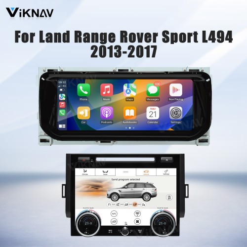 Viknav Android Radio AC Panel For Land Rover Range Rover Sport L494 2013-2017 Wireless Carplay Android Auto Multimedia Player GPS Navigation Air Conditioning Control Touch Screen
