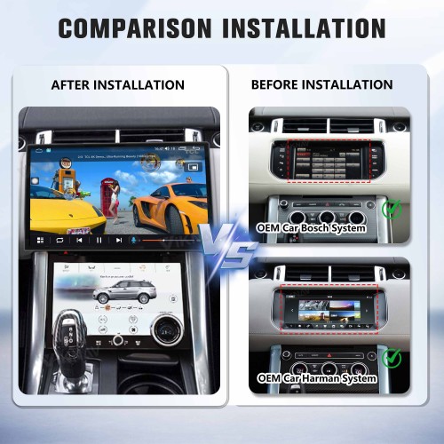 Viknav Android Radio AC Panel For Land Range Rover Sport L494 2013-2017 Wireless Carplay Android Auto Multimedia Player GPS Navigation Air Conditioning Control Touch Screen