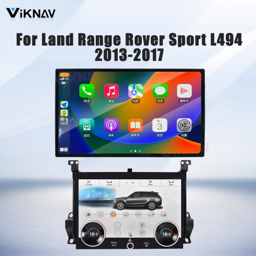 Viknav Android Radio AC Panel For Land Range Rover Sport L494 2013-2017 Wireless Carplay Android Auto Multimedia Player GPS Navigation Air Conditioning Control Touch Screen