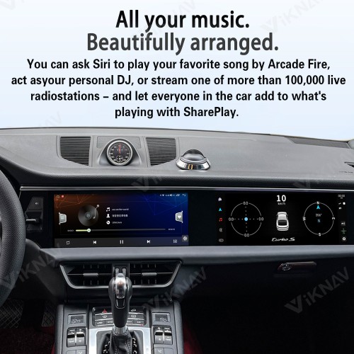 Android System 12.3 Inch+12.3 Inch Car Radio For Porsche Macan 2013-2017 Auto Stereo Wireless Carplay GPS Navigation Multimedia Player 128GB Dual Touch Screen(Black)