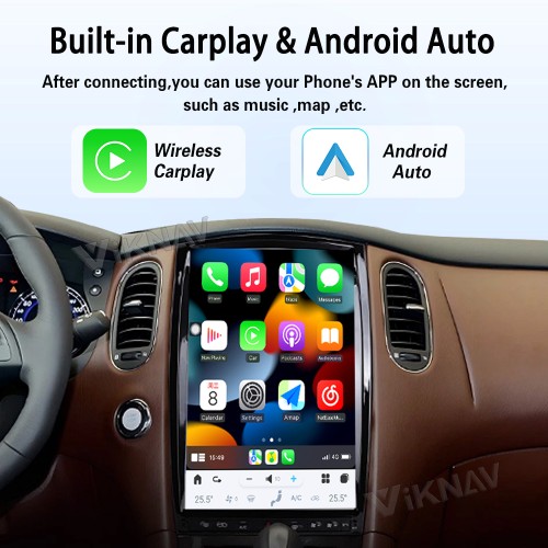 Viknav Android Car GPS Navigation For Infiniti QX50 EX25 2010-2017 Car Radio Latest System Stereo Recorder Wireless Carplay Head