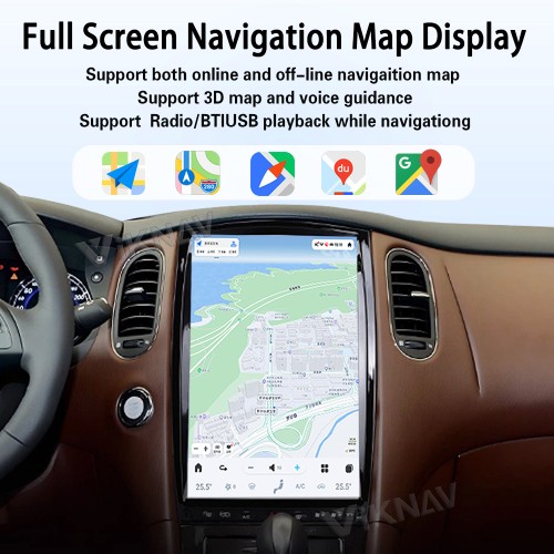 Viknav Android Car GPS Navigation For Infiniti QX50 EX25 2010-2017 Car Radio Latest System Stereo Recorder Wireless Carplay Head