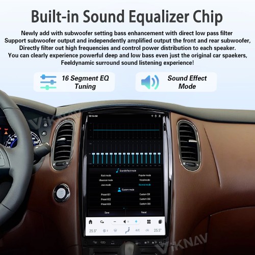 Viknav Android Car GPS Navigation For Infiniti QX50 EX25 2010-2017 Car Radio Latest System Stereo Recorder Wireless Carplay Head