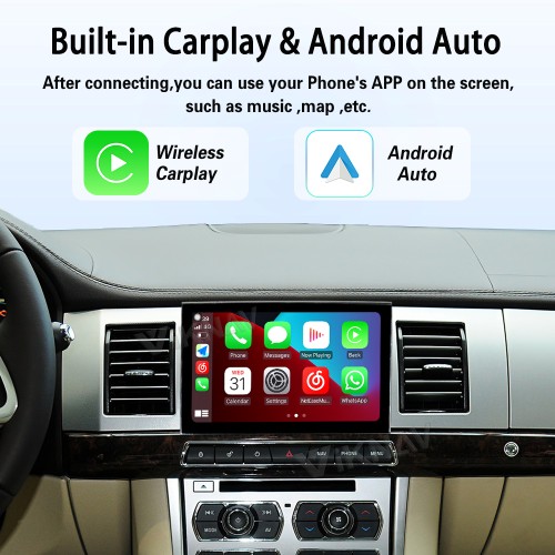Viknav 8" Android Car Radio for Jaguar XF 2011-2015 Wireless CarPlay & Android Auto GPS Navigation Player