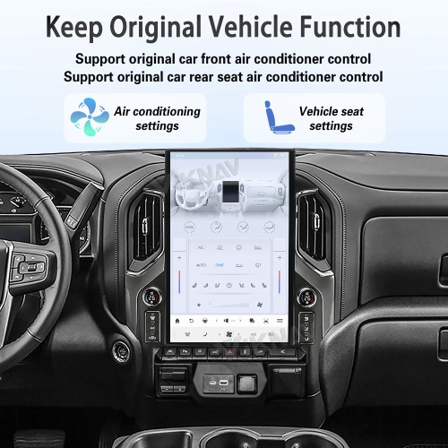 Viknav Upgrade 17.2 Inch Touch Screen Android Car Radio For Chevrolet Silverado GMC SIERRA 2019 2020 2021 2022 2023 Android Auto GPS Navigation Wireless Carplay Multimedia Player  Head Unit(128GB)