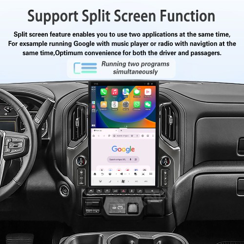 Viknav Upgrade 17.2 Inch Touch Screen Android Car Radio For Chevrolet Silverado GMC SIERRA 2019 2020 2021 2022 2023 Android Auto GPS Navigation Wireless Carplay Multimedia Player  Head Unit(128GB)