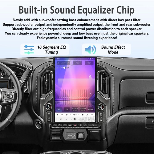 Viknav Upgrade 17.2 Inch Touch Screen Android Car Radio For Chevrolet Silverado GMC SIERRA 2019 2020 2021 2022 2023 Android Auto GPS Navigation Wireless Carplay Multimedia Player  Head Unit(128GB)