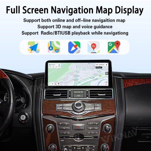 Viknav Android 12.3 inch Car Stereo for Infiniti QX56 QX80 / for Nissan Armada Patrol Y62 2010-2020 Wireless CarPlay & Android Auto GPS Navigation Head Unit