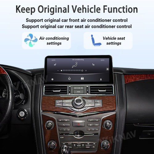 Viknav Android 12.3 inch Car Stereo for Infiniti QX56 QX80 / for Nissan Armada Patrol Y62 2010-2020 Wireless CarPlay & Android Auto GPS Navigation Head Unit