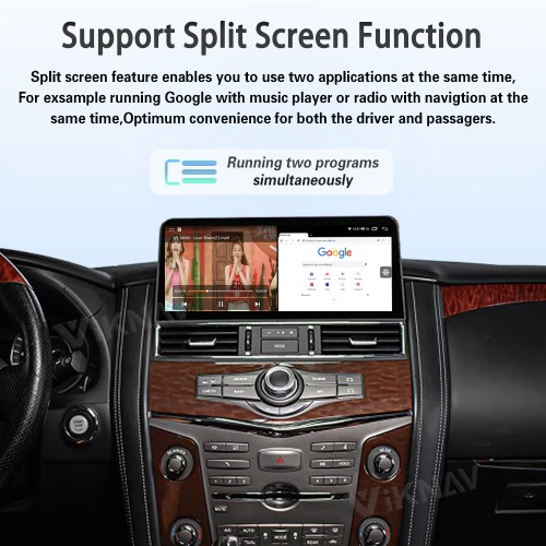 Viknav Android 12.3 inch Car Stereo for Infiniti QX56 QX80 / for Nissan Armada Patrol Y62 2010-2020 Wireless CarPlay & Android Auto GPS Navigation Head Unit