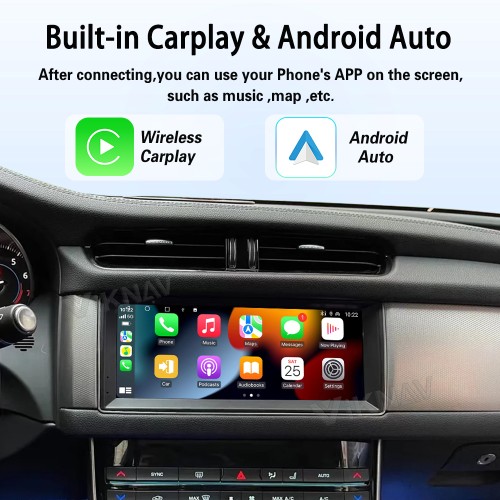 Viknav 10.25 Inch Android Auto Multimedia Player for Jaguar XF XFL 2016-2019, Wireless CarPlay & GPS Navigation Stereo System