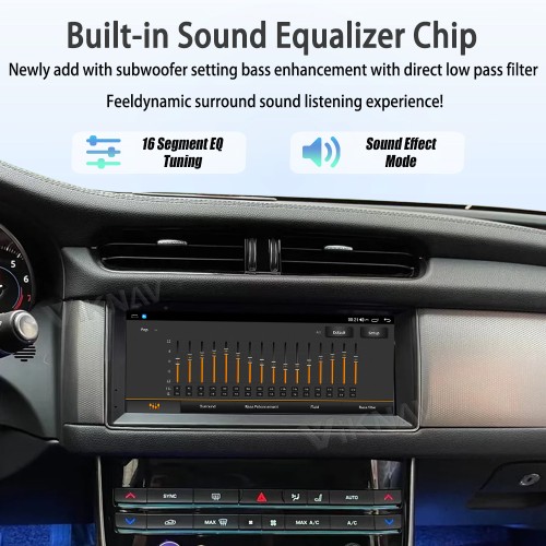 Viknav 10.25 Inch Android Auto Multimedia Player for Jaguar XF XFL 2016-2019, Wireless CarPlay & GPS Navigation Stereo System