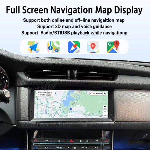 Viknav 10.25 Inch Android Auto Multimedia Player for Jaguar XF XFL 2016-2019, Wireless CarPlay & GPS Navigation Stereo System
